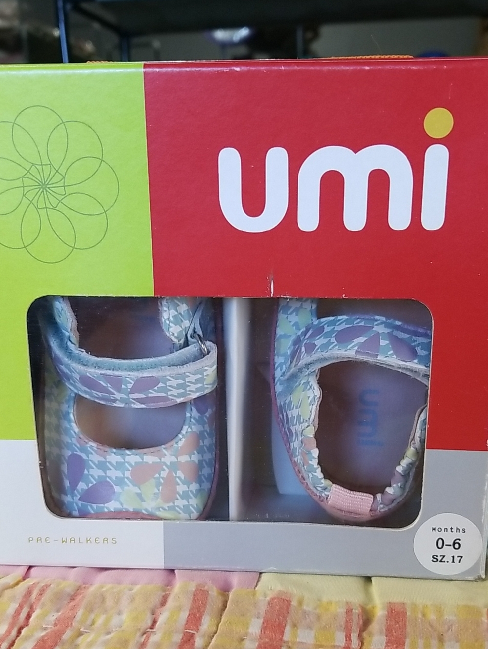 Umi Pastel Floral Mary Jane Pre-Walker Soft Leather baby Shoes 0-6 Months NIB